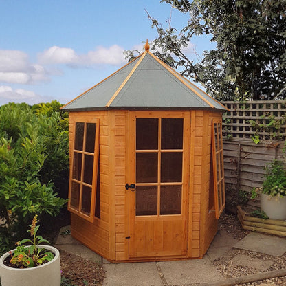 Shire Gazebo 7x6ft Single Door T&G Wooden Summerhouse - JJ Building Materials