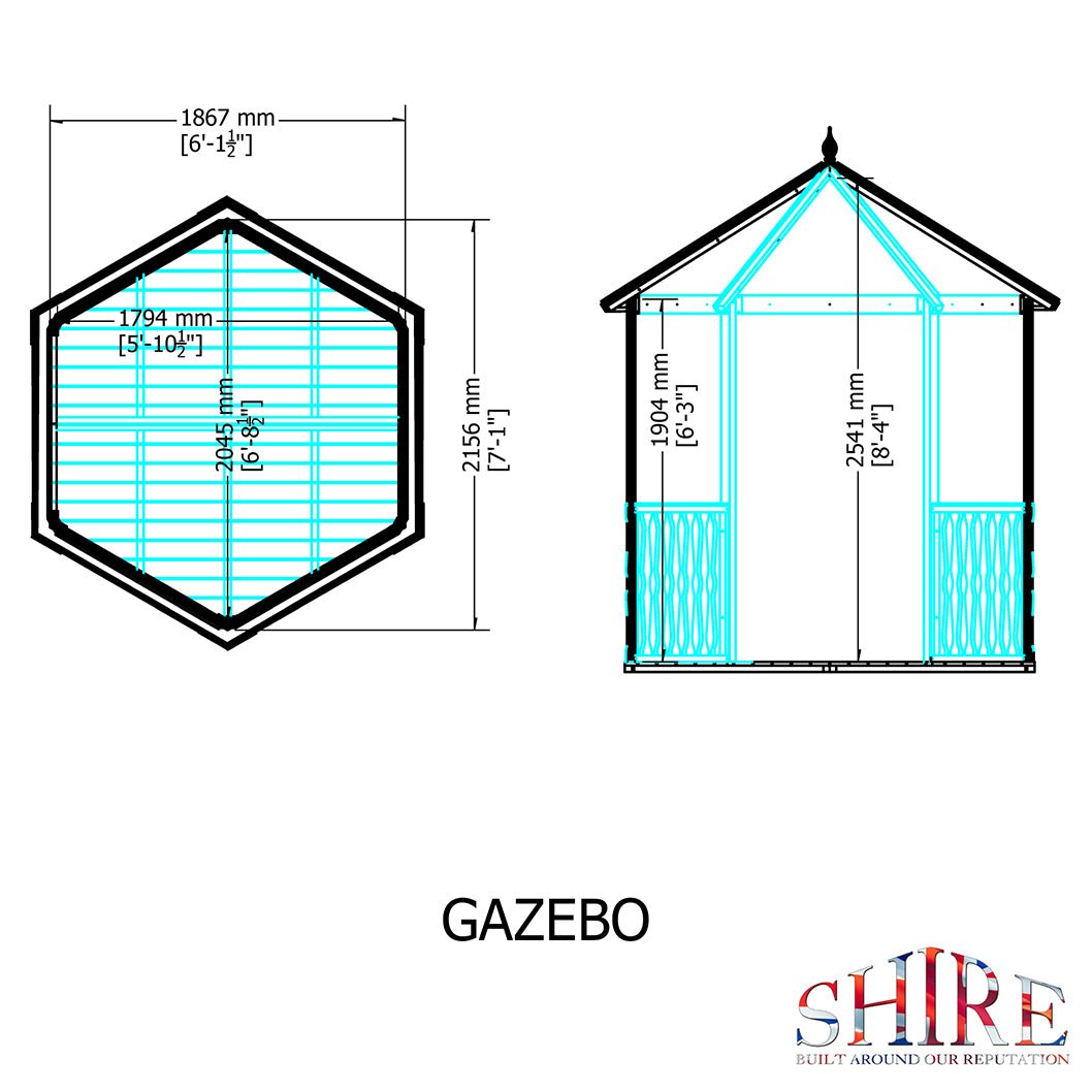 Shire Gazebo 7x6ft Single Door T&G Wooden Summerhouse - JJ Building Materials