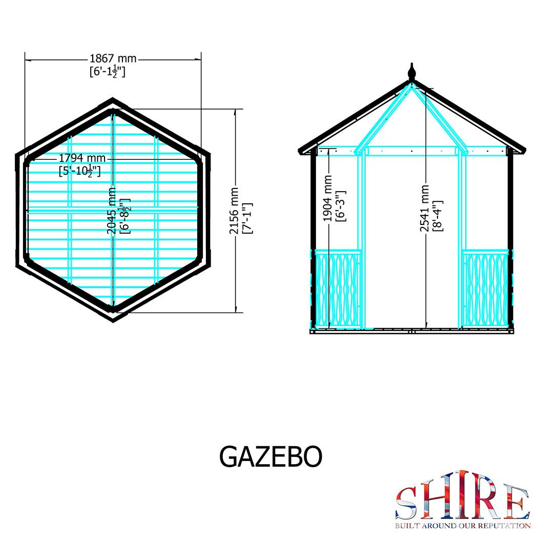 Shire Gazebo 7x6ft Single Door T&G Wooden Summerhouse - JJ Building Materials