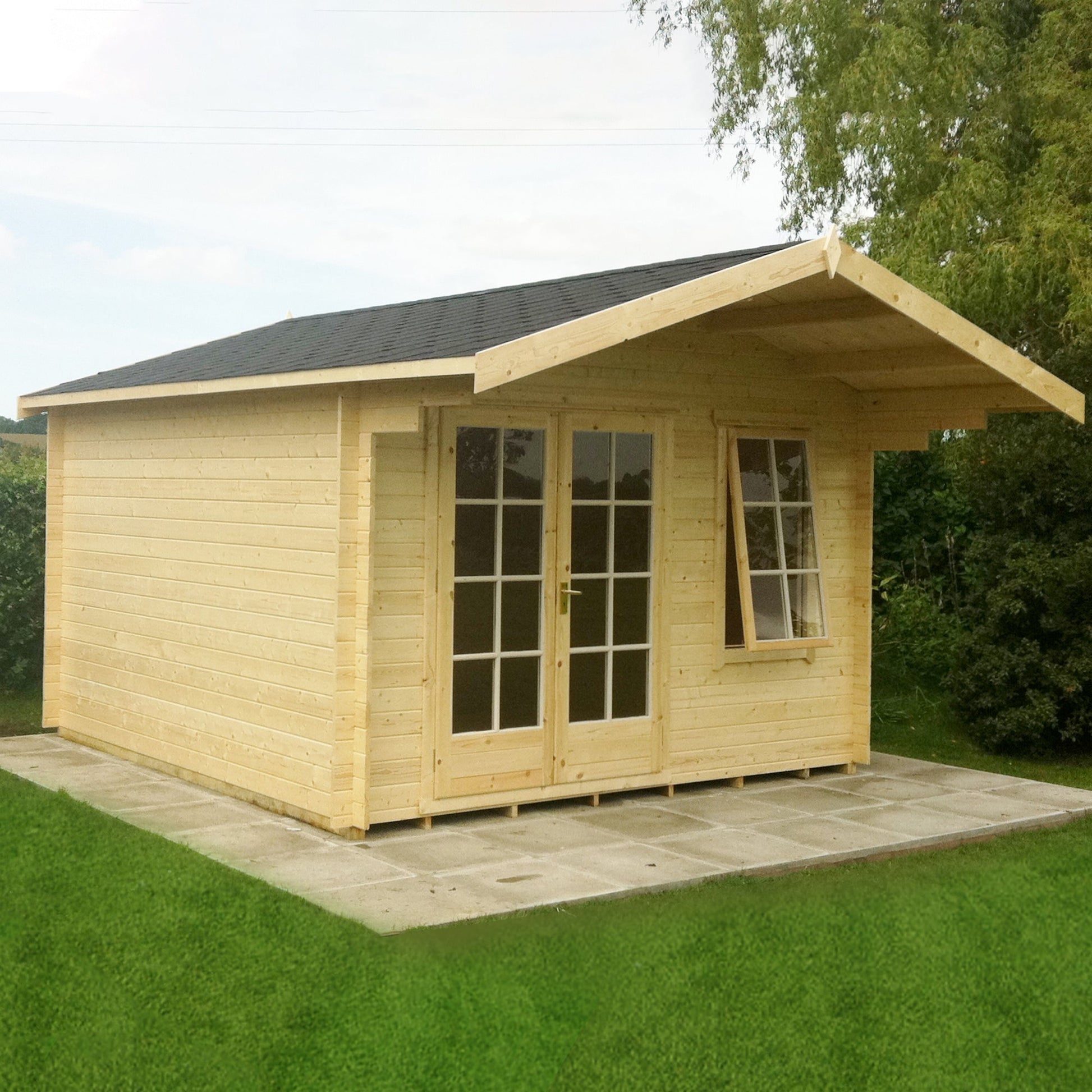 Shire Glenmore Log Cabin With 28mm Log Thickness - JJ Building Materials