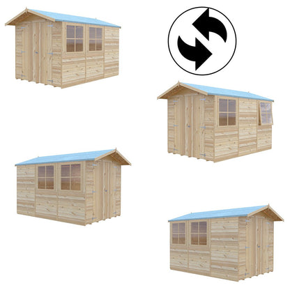 Shire Guernsey 7x10ft T&G Double Door Apex Wooden Shed - JJ Building Materials