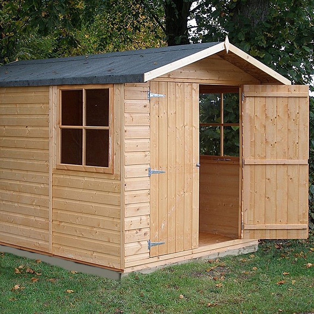 Shire Guernsey 7x10ft T&G Double Door Apex Wooden Shed - JJ Building Materials