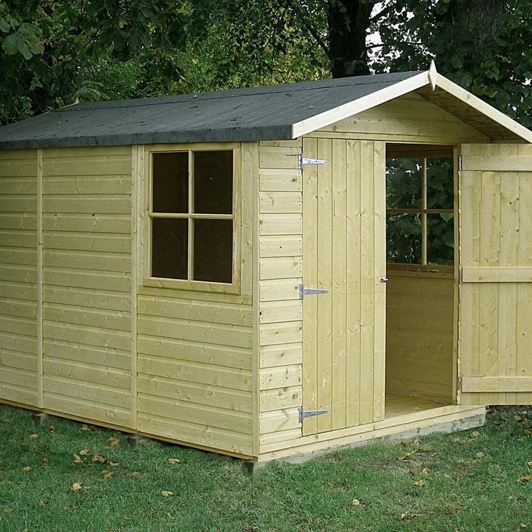 Shire Guernsey 7x10ft T&G Double Door Apex Wooden Shed - JJ Building Materials