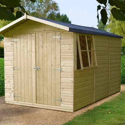 Shire Guernsey 7x10ft T&G Double Door Apex Wooden Shed - JJ Building Materials