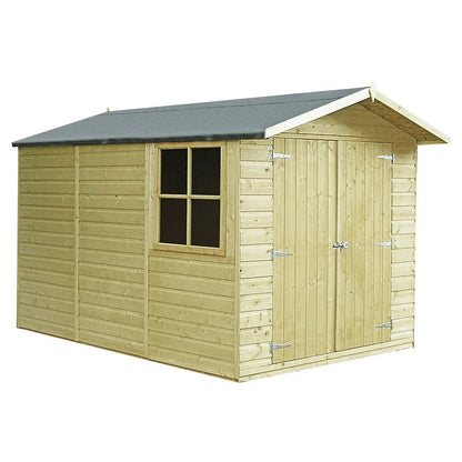 Shire Guernsey 7x10ft T&G Double Door Apex Wooden Shed - JJ Building Materials