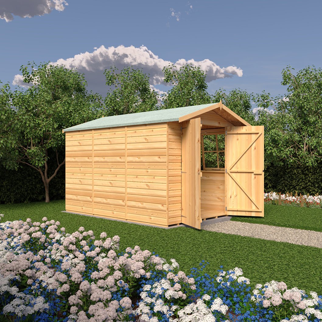 Shire Guernsey 7x10ft T&G Double Door Apex Wooden Shed - JJ Building Materials