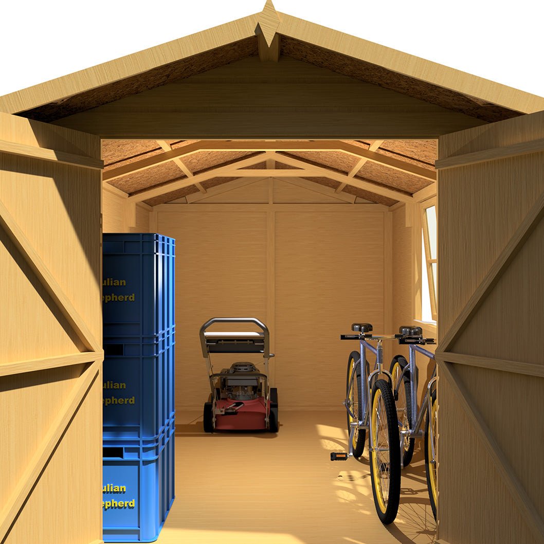 Shire Guernsey 7x10ft T&G Double Door Apex Wooden Shed - JJ Building Materials