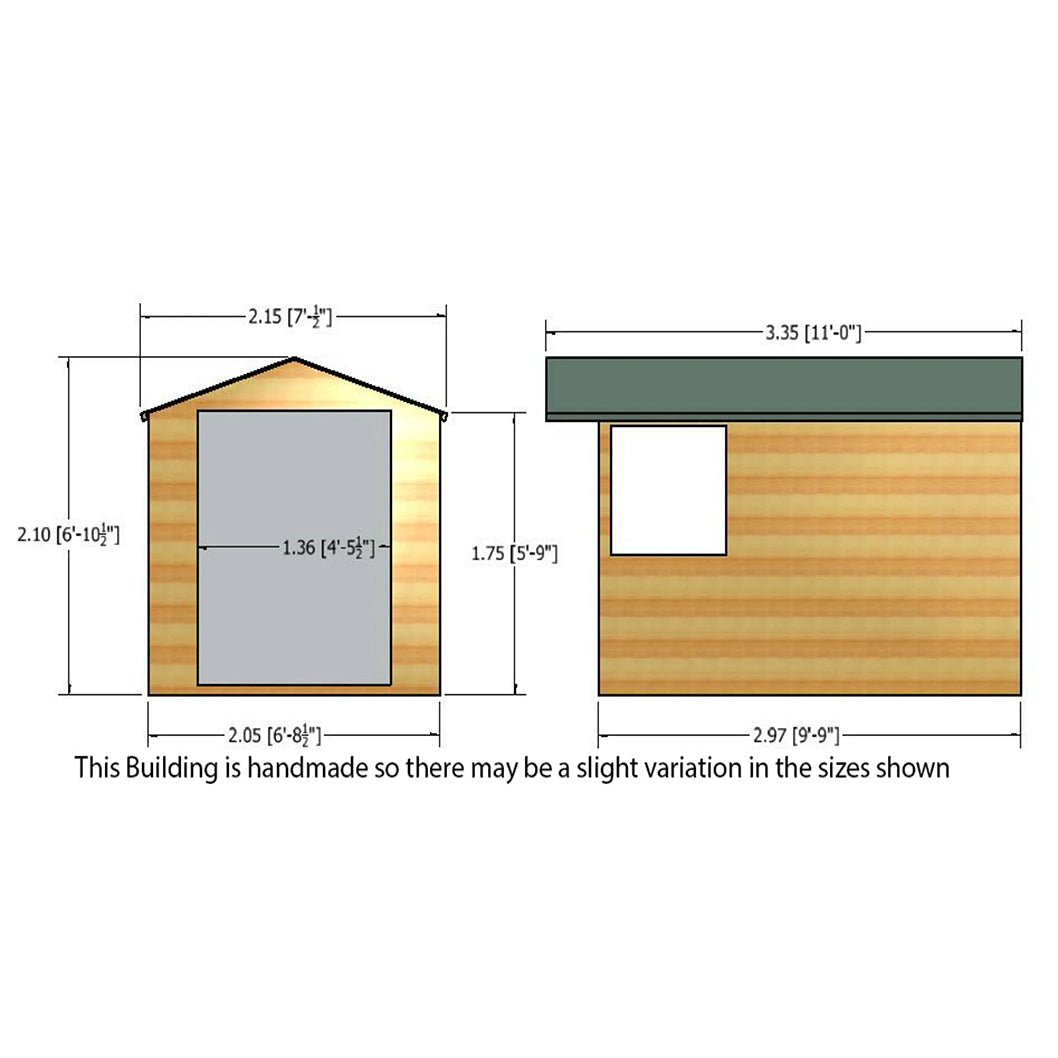 Shire Guernsey 7x10ft T&G Double Door Apex Wooden Shed - JJ Building Materials