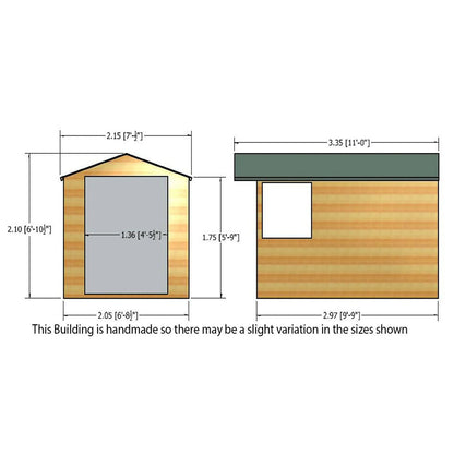 Shire Guernsey 7x10ft T&G Double Door Apex Wooden Shed - JJ Building Materials