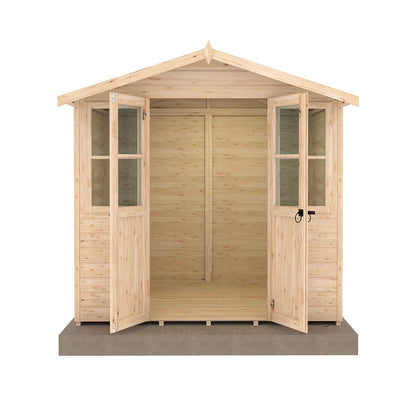 Shire Haddon 7x5ft Double Door T&G Wooden Summerhouse - JJ Building Materials