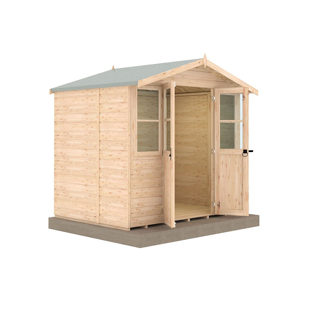 Shire Haddon 7x5ft Double Door T&G Wooden Summerhouse - JJ Building Materials