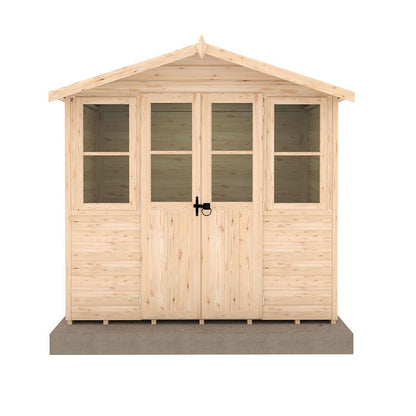 Shire Haddon 7x5ft Double Door T&G Wooden Summerhouse - JJ Building Materials