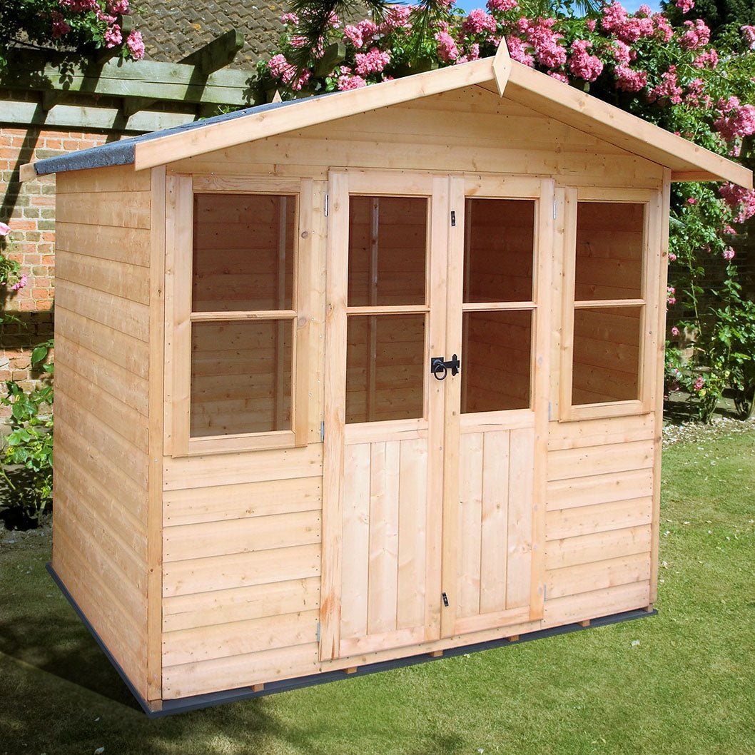 Shire Haddon 7x5ft Double Door T&G Wooden Summerhouse - JJ Building Materials