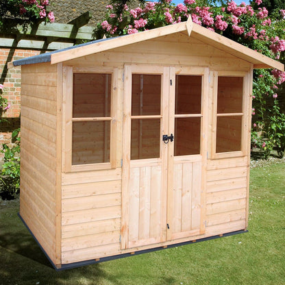 Shire Haddon 7x5ft Double Door T&G Wooden Summerhouse - JJ Building Materials