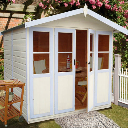 Shire Haddon 7x5ft Double Door T&G Wooden Summerhouse - JJ Building Materials