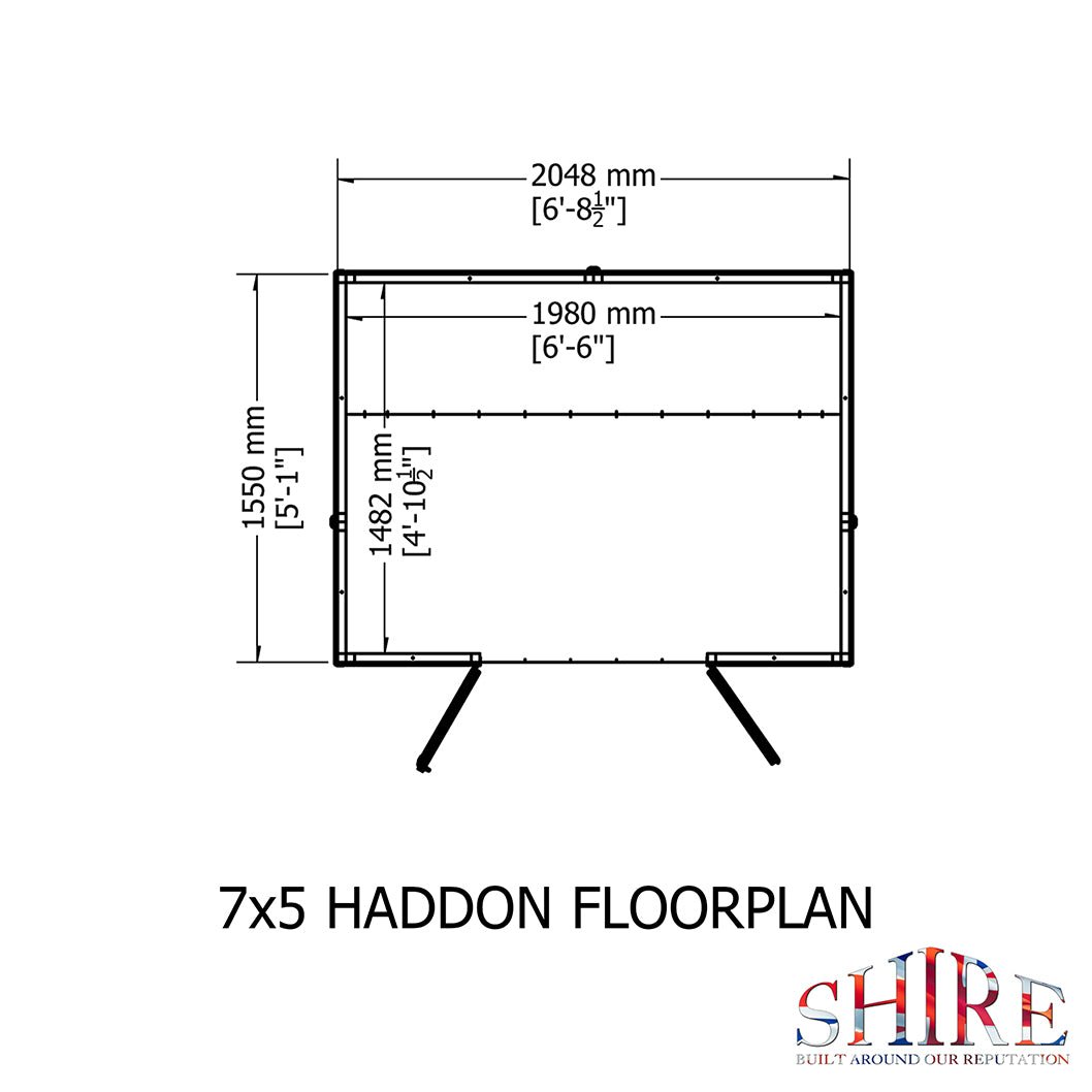 Shire Haddon 7x5ft Double Door T&G Wooden Summerhouse - JJ Building Materials