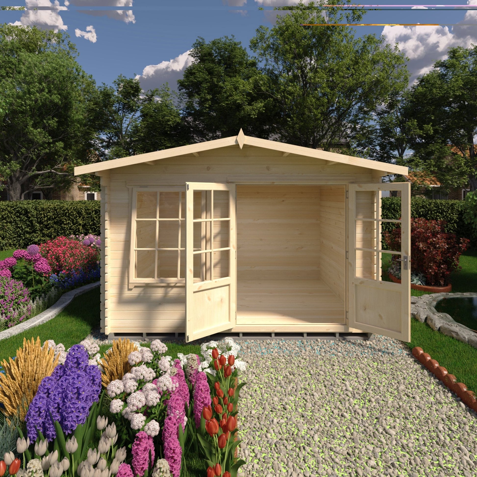 Shire Hale Log Cabin With 28mm Log Thickness - JJ Building Materials