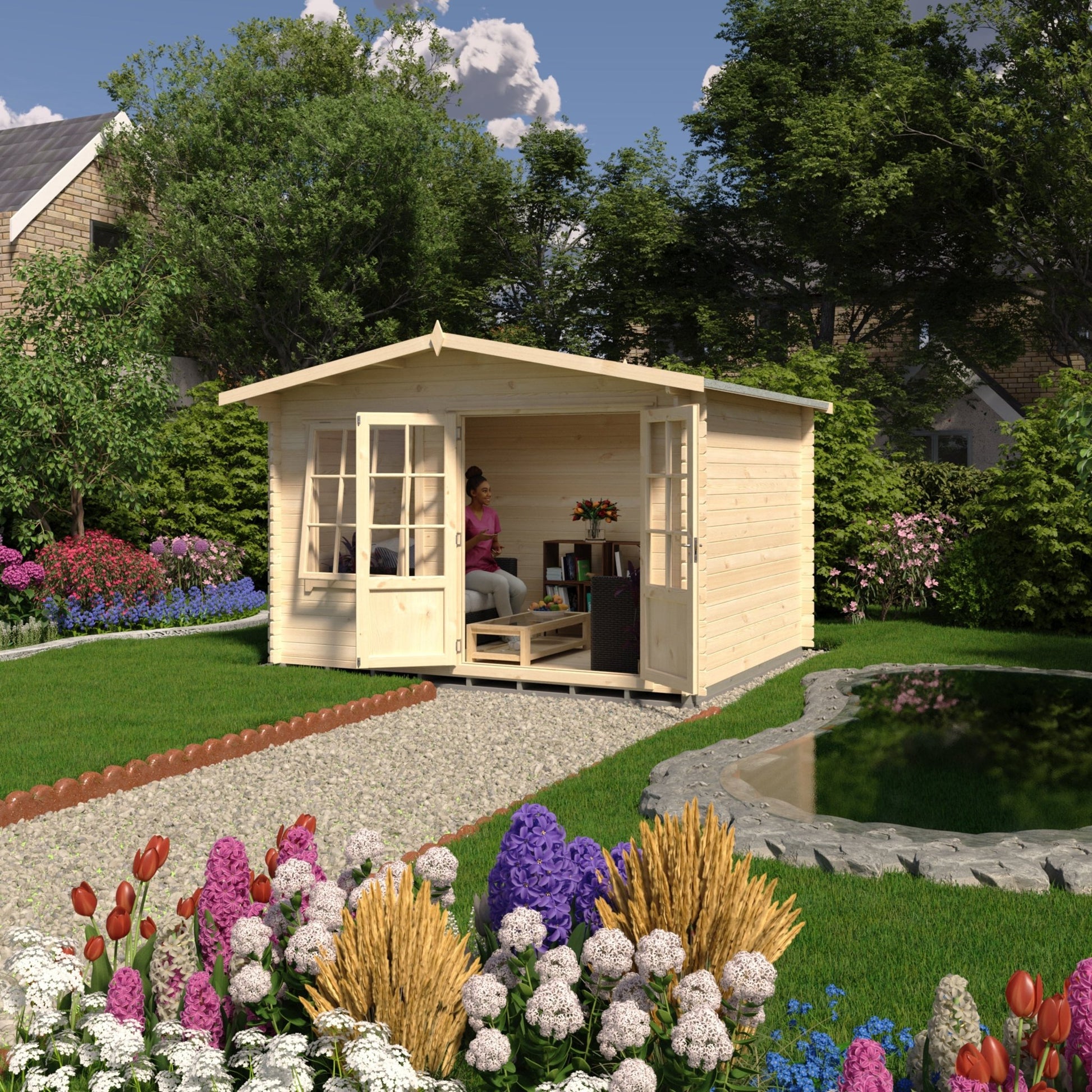 Shire Hale Log Cabin With 28mm Log Thickness - JJ Building Materials