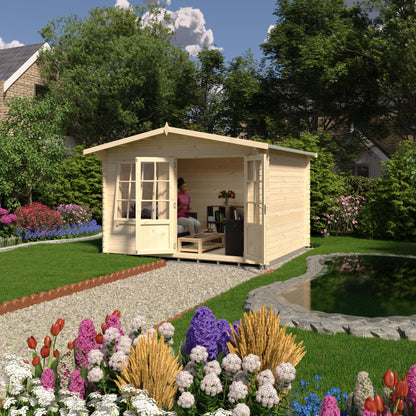 Shire Hale Log Cabin With 28mm Log Thickness - JJ Building Materials