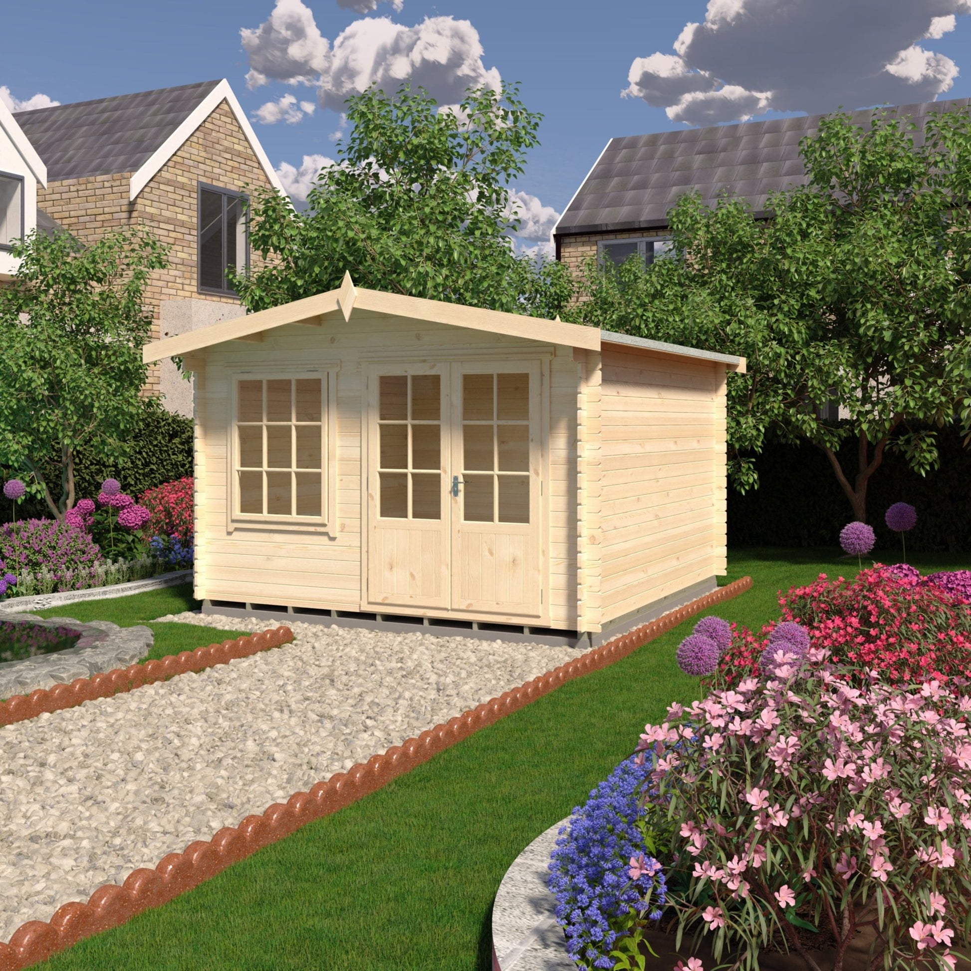 Shire Hale Log Cabin With 28mm Log Thickness - JJ Building Materials