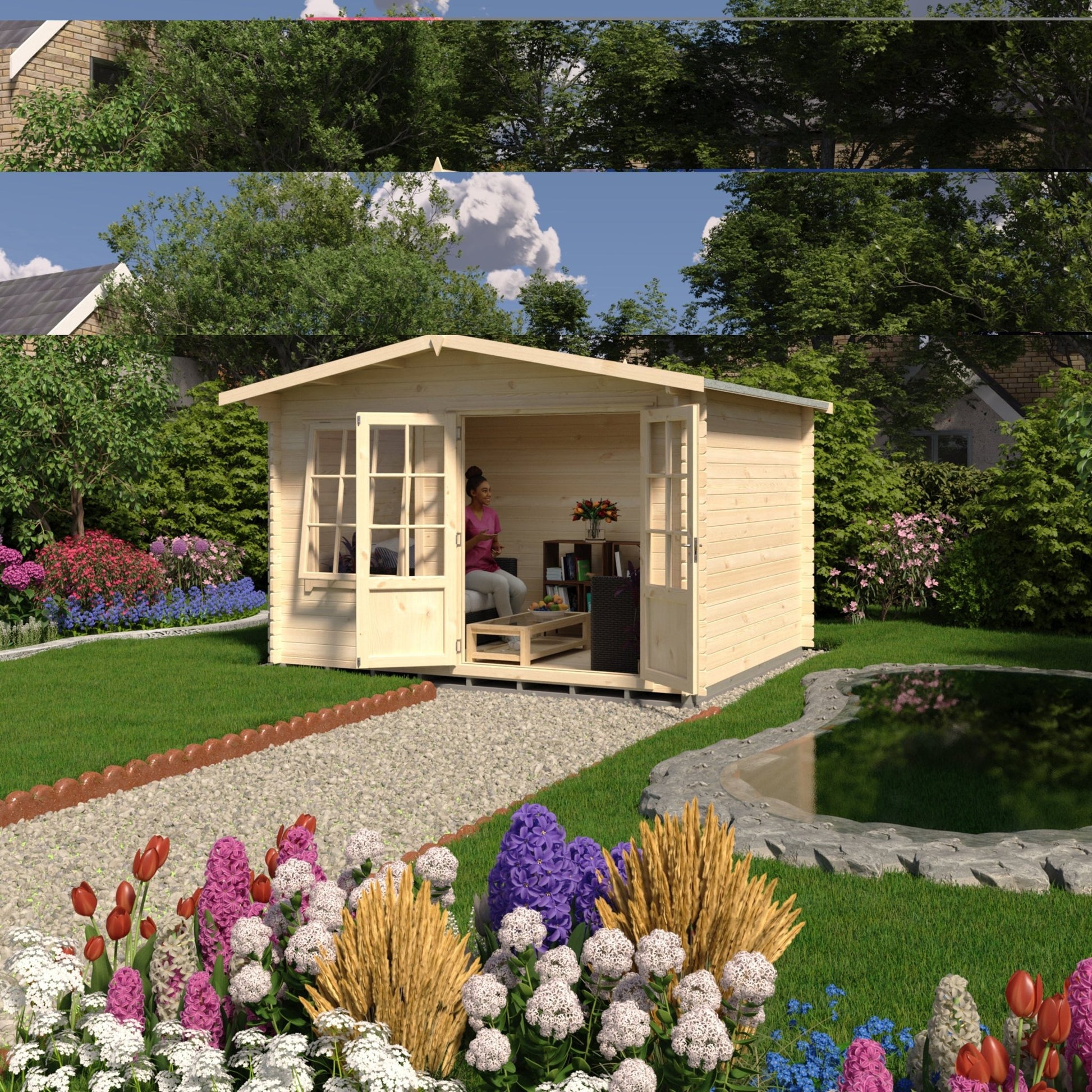 Shire Hale Log Cabin With 28mm Log Thickness - JJ Building Materials