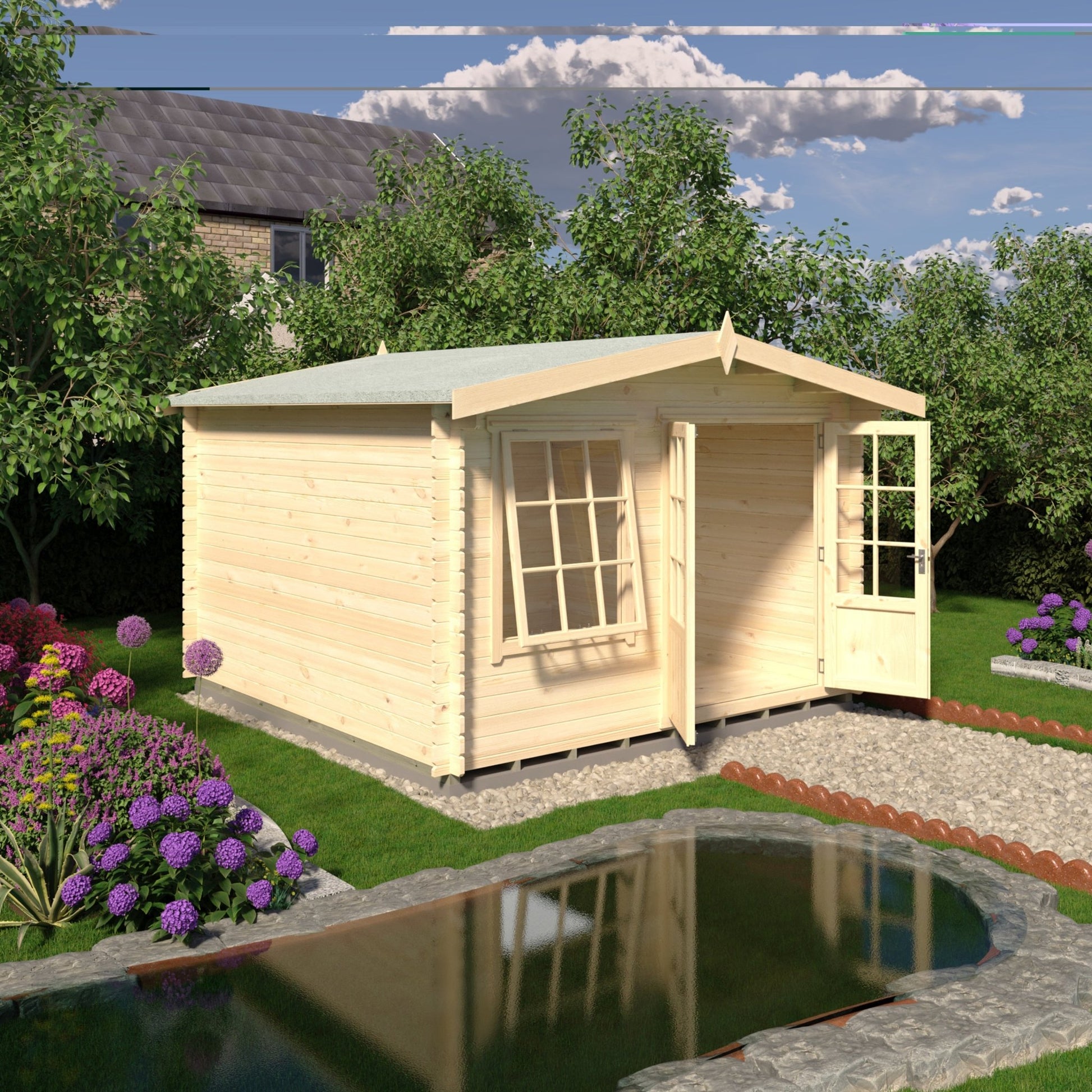 Shire Hale Log Cabin With 28mm Log Thickness - JJ Building Materials