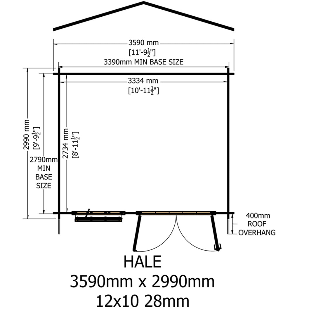 Shire Hale Log Cabin With 28mm Log Thickness - JJ Building Materials