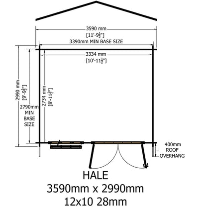 Shire Hale Log Cabin With 28mm Log Thickness - JJ Building Materials