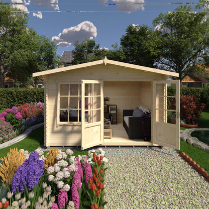 Shire Hale Log Cabin With 28mm Log Thickness - JJ Building Materials
