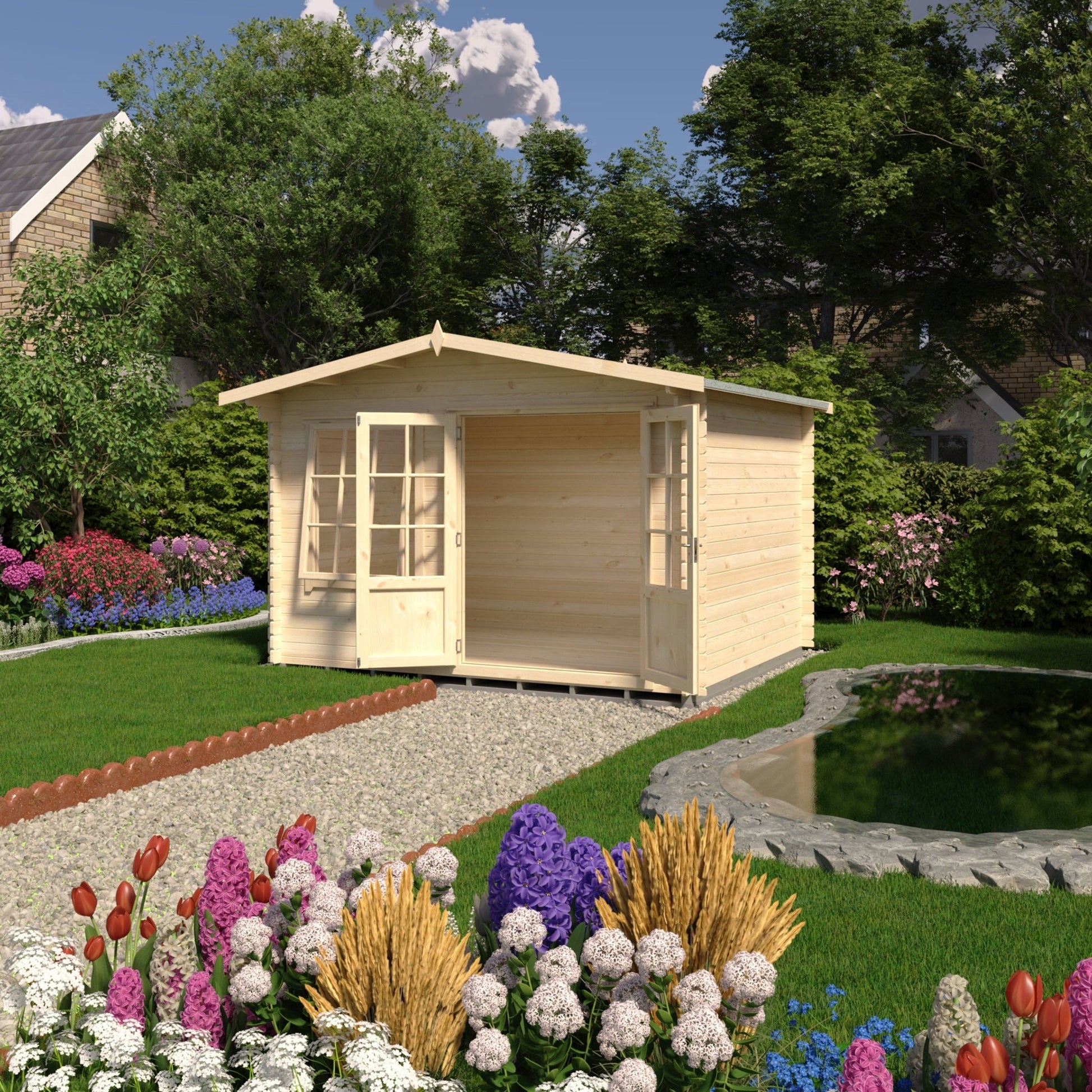 Shire Hale Log Cabin With 28mm Log Thickness - JJ Building Materials