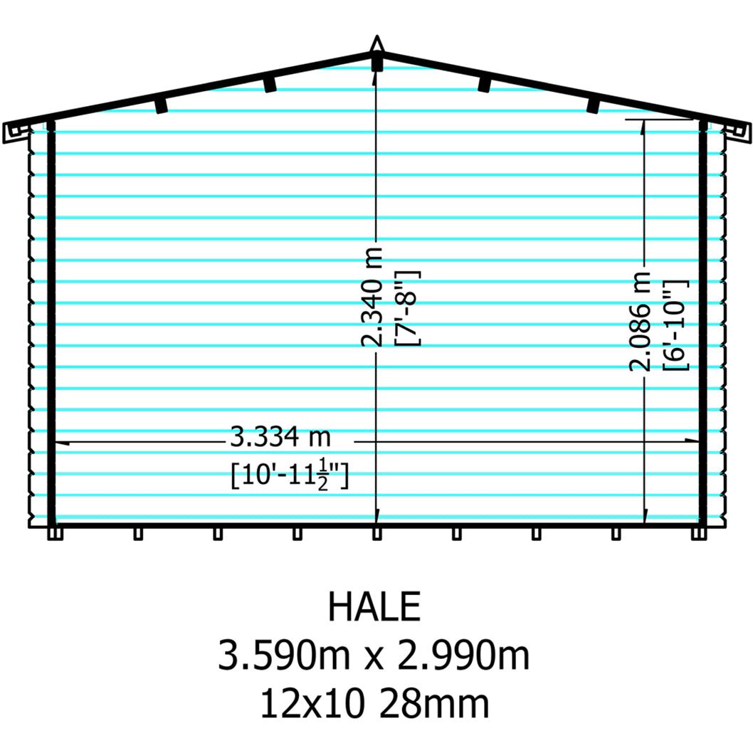 Shire Hale Log Cabin With 28mm Log Thickness - JJ Building Materials