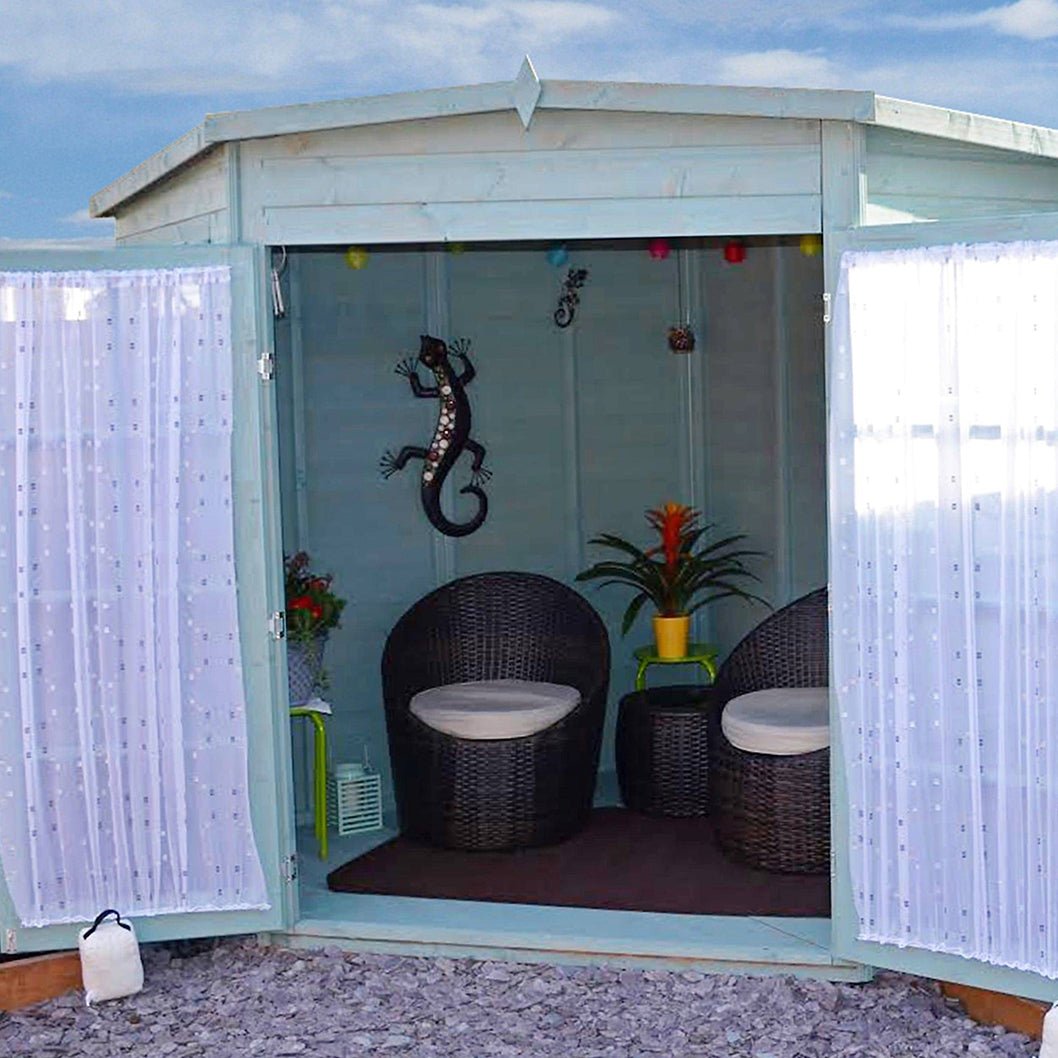 Shire Hampton 7x7ft Corner Double Door T&G Wooden Summerhouse - JJ Building Materials