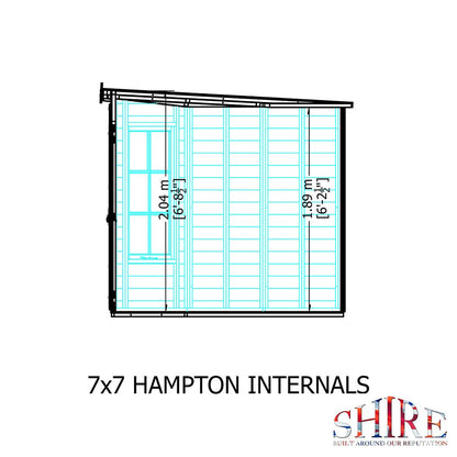Shire Hampton 7x7ft Corner Double Door T&G Wooden Summerhouse - JJ Building Materials