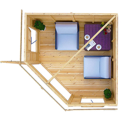 Shire Hampton 8x8ft Corner Double Door T&G Wooden Summerhouse - JJ Building Materials