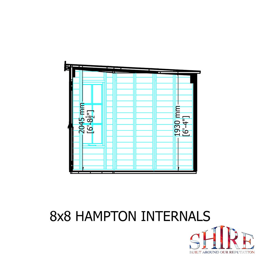 Shire Hampton 8x8ft Corner Double Door T&G Wooden Summerhouse - JJ Building Materials
