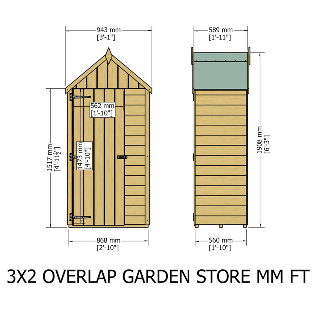 Shire Handy Store 3x2ft Shiplap Garden Storage - JJ Building Materials