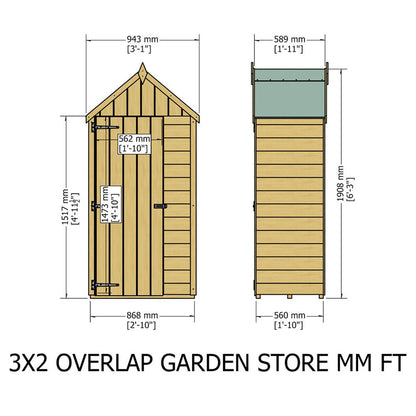 Shire Handy Store 3x2ft Shiplap Garden Storage - JJ Building Materials