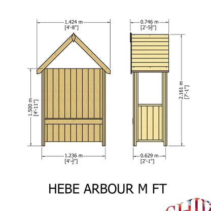 Shire Hebe Arbour Seat Pressure Treated Wood - JJ Building Materials