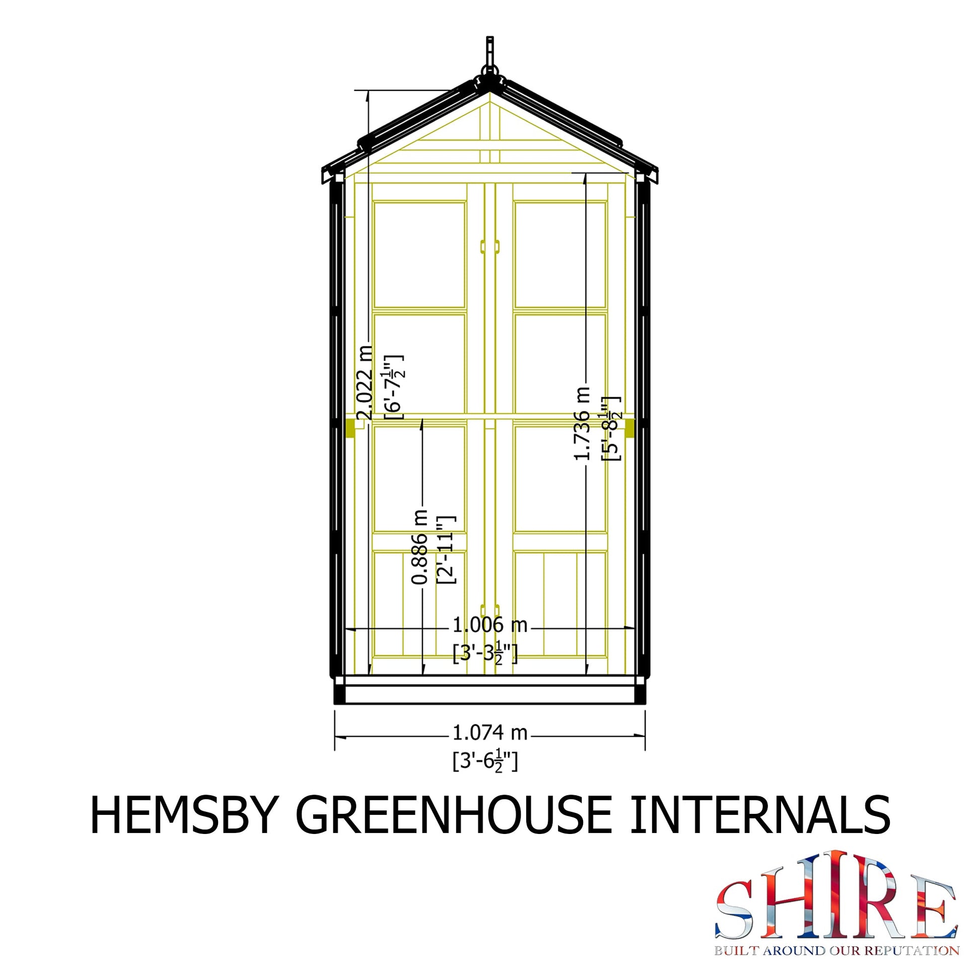 Shire Hemsby Greenhouse 4 x 6ft - JJ Building Materials