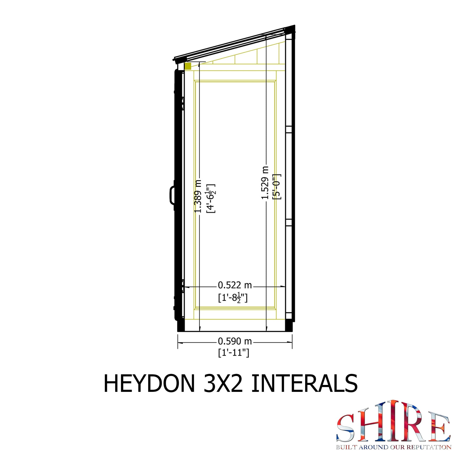 Shire Heydon Lean To Greenhouse 3 x 2ft - JJ Building Materials