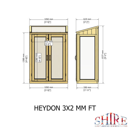 Shire Heydon Lean To Greenhouse 3 x 2ft - JJ Building Materials
