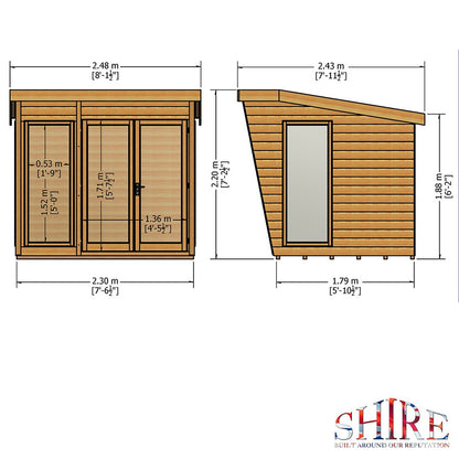 Shire Highclere Double Door T&G Modern Wooden Summerhouse - JJ Building Materials