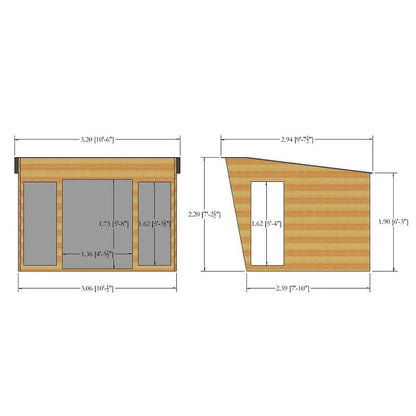 Shire Highclere Double Door T&G Modern Wooden Summerhouse - JJ Building Materials