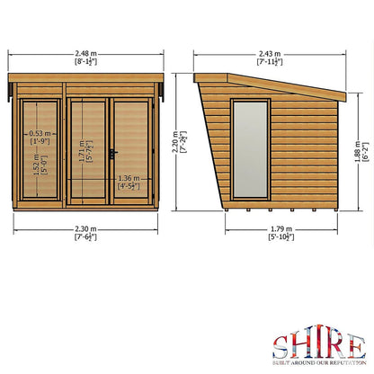 Shire Highclere Double Door T&G Modern Wooden Summerhouse - JJ Building Materials