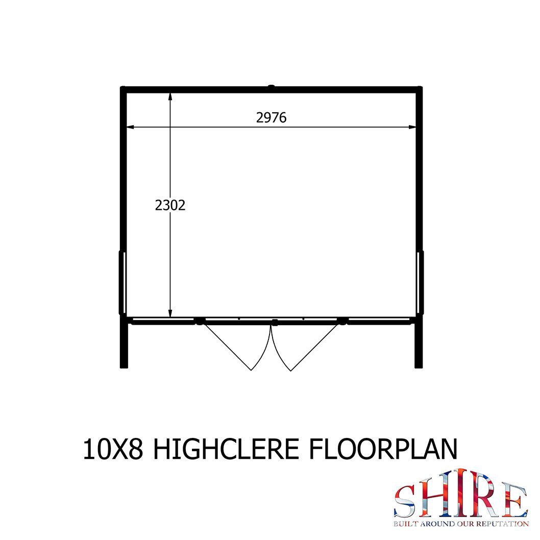 Shire Highclere Double Door T&G Modern Wooden Summerhouse - JJ Building Materials