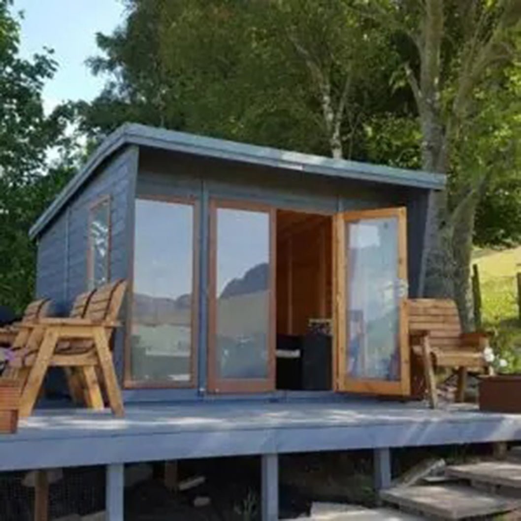 Shire Highclere Double Door T&G Modern Wooden Summerhouse - JJ Building Materials