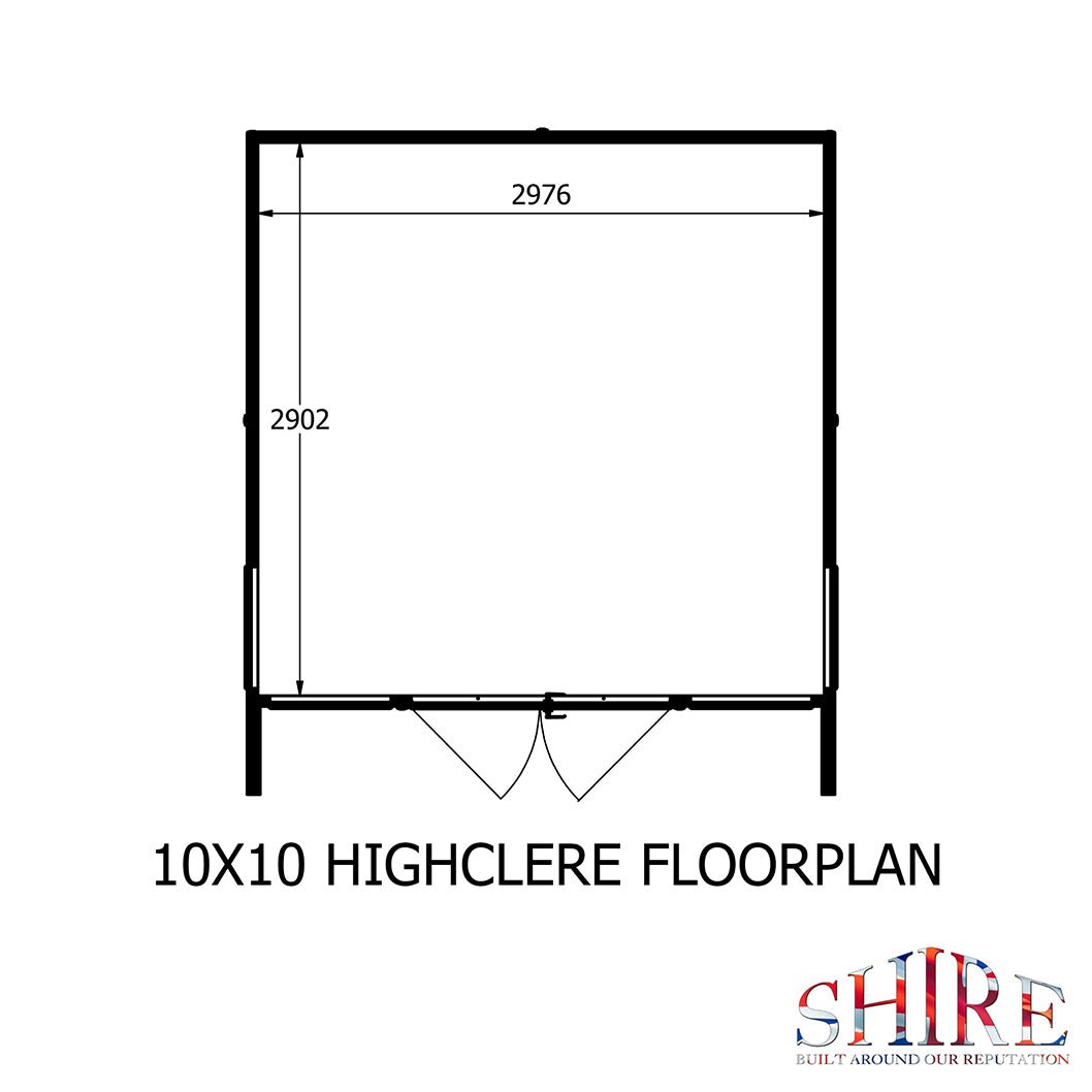 Shire Highclere Double Door T&G Modern Wooden Summerhouse - JJ Building Materials