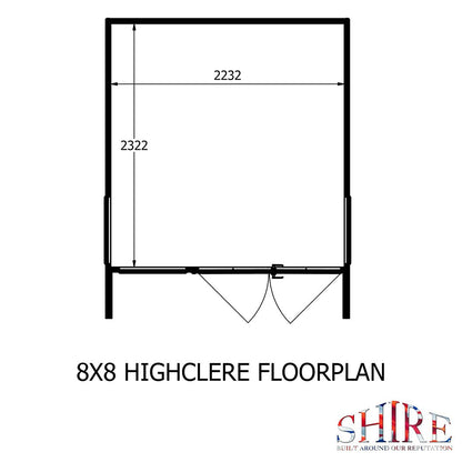 Shire Highclere Double Door T&G Modern Wooden Summerhouse - JJ Building Materials