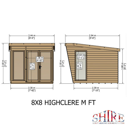 Shire Highclere Double Door T&G Modern Wooden Summerhouse - JJ Building Materials