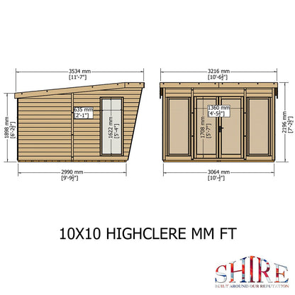 Shire Highclere Double Door T&G Modern Wooden Summerhouse - JJ Building Materials